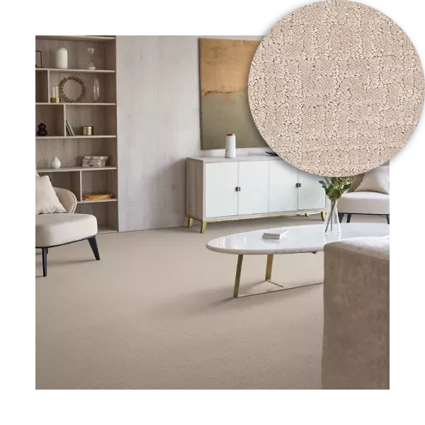 karastan-delicate-facets Patterned Carpet in Living Room | Roberts Carpet