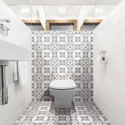 beautiful-bathroom-remodeled-with-abstract-tile-square Bathroom Tile Flooring | Roberts Carpet & Fine Floors